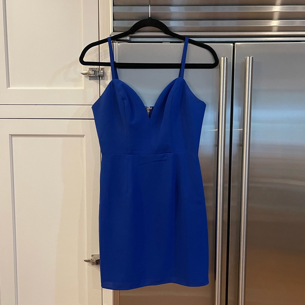 NBD Royal Blue Mini Dress with Spaghetti Straps